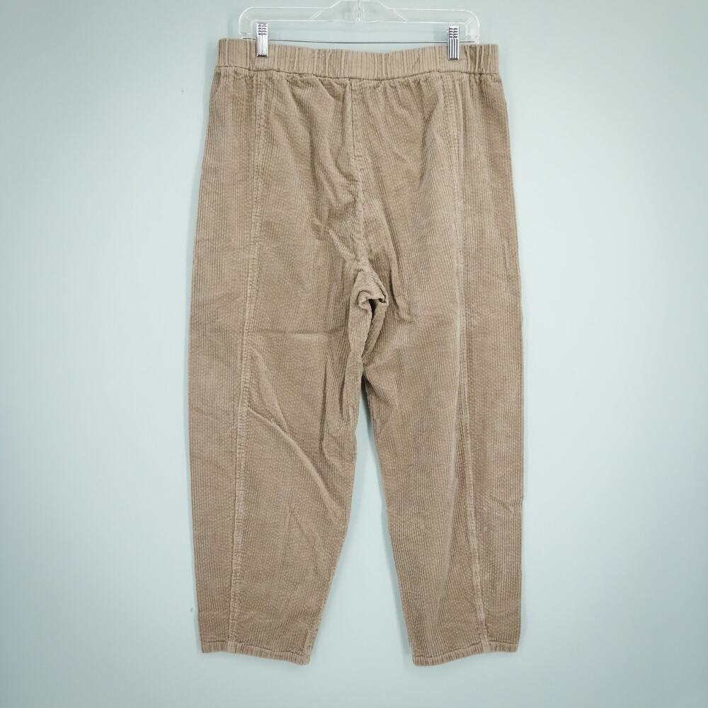 Eileen Fisher Size Medium M Tan System Pull On Tapered Crop Ankle Corduroy Pants - Picture 3 of 6